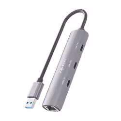 AISENS ASUC-4P037-GR replicatore di porte e docking station per laptop Cablato USB 3.2 Gen 1 (3.1 Gen 1) Type-A Grigio - Vista aggiuntiva 5