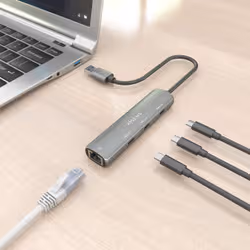 AISENS ASUC-4P037-GR replicatore di porte e docking station per laptop Cablato USB 3.2 Gen 1 (3.1 Gen 1) Type-A Grigio - Vista aggiuntiva 7