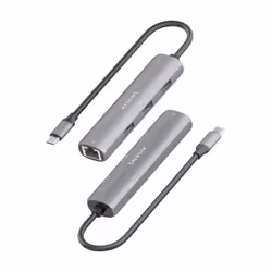 AISENS ASUC-4P038-GR replicatore di porte e docking station per laptop Cablato USB 3.2 Gen 1 (3.1 Gen 1) Type-C Grigio - Vista aggiuntiva 3