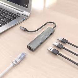 AISENS ASUC-4P038-GR replicatore di porte e docking station per laptop Cablato USB 3.2 Gen 1 (3.1 Gen 1) Type-C Grigio - Vista aggiuntiva 7