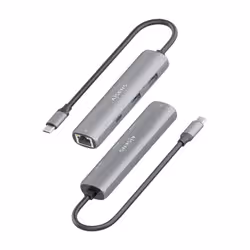 AISENS ASUC-4P039-GR replicatore di porte e docking station per laptop Cablato USB 3.2 Gen 1 (3.1 Gen 1) Type-C Grigio - Vista aggiuntiva 3