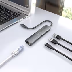 AISENS ASUC-4P039-GR replicatore di porte e docking station per laptop Cablato USB 3.2 Gen 1 (3.1 Gen 1) Type-C Grigio - Vista aggiuntiva 6