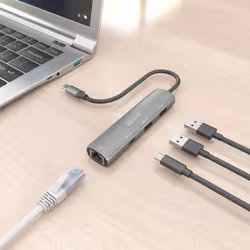 AISENS ASUC-4P039-GR replicatore di porte e docking station per laptop Cablato USB 3.2 Gen 1 (3.1 Gen 1) Type-C Grigio - Vista aggiuntiva 7