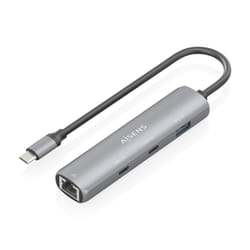 AISENS ASUC-4P040-GR replicatore di porte e docking station per laptop Cablato USB 3.2 Gen 1 (3.1 Gen 1) Type-C Grigio