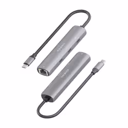 AISENS ASUC-4P041-GR replicatore di porte e docking station per laptop Cablato USB 3.2 Gen 1 (3.1 Gen 1) Type-C Grigio - Vista aggiuntiva 3
