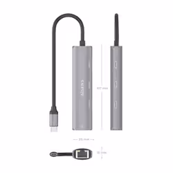 AISENS ASUC-4P041-GR replicatore di porte e docking station per laptop Cablato USB 3.2 Gen 1 (3.1 Gen 1) Type-C Grigio - Vista aggiuntiva 4