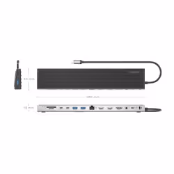 AISENS ASUC-13P042-GR replicatore di porte e docking station per laptop Cablato USB 3.2 Gen 1 (3.1 Gen 1) Type-C Grigio - Vista aggiuntiva 4