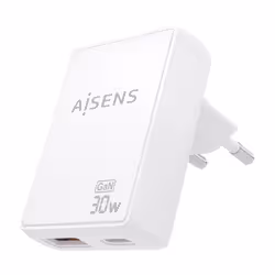AISENS ASCH-30W2P074-W Caricabatterie per dispositivi mobili Fotocamera, Telefono cellulare, Computer portatile, Smartphone, Tablet, Universale Bianco AC Ricarica rapida Interno - Vista aggiuntiva 2