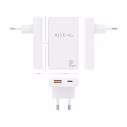 AISENS ASCH-65W2P076-W Caricabatterie per dispositivi mobili Fotocamera, Telefono cellulare, Computer portatile, Smartphone, Tablet, Universale Bianco AC Ricarica rapida Interno - Vista aggiuntiva 4