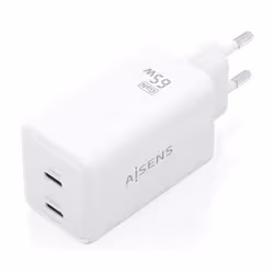 AISENS ASCH-65W2P078-W Caricabatterie per dispositivi mobili Fotocamera, Telefono cellulare, Computer portatile, Smartphone, Tablet, Universale Bianco AC Ricarica rapida Interno - Vista aggiuntiva 2