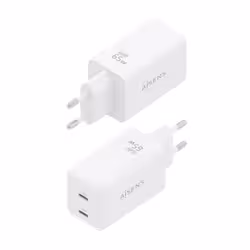 AISENS ASCH-65W2P078-W Caricabatterie per dispositivi mobili Fotocamera, Telefono cellulare, Computer portatile, Smartphone, Tablet, Universale Bianco AC Ricarica rapida Interno - Vista aggiuntiva 3