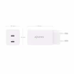 AISENS ASCH-65W2P078-W Caricabatterie per dispositivi mobili Fotocamera, Telefono cellulare, Computer portatile, Smartphone, Tablet, Universale Bianco AC Ricarica rapida Interno - Vista aggiuntiva 4