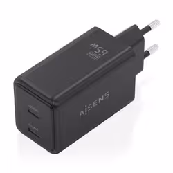 AISENS ASCH-65W2P079-BK Caricabatterie per dispositivi mobili Fotocamera, Telefono cellulare, Computer portatile, Smartphone, Tablet, Universale Nero AC Ricarica rapida Interno - Vista aggiuntiva 2