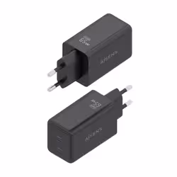 AISENS ASCH-65W2P079-BK Caricabatterie per dispositivi mobili Fotocamera, Telefono cellulare, Computer portatile, Smartphone, Tablet, Universale Nero AC Ricarica rapida Interno - Vista aggiuntiva 3