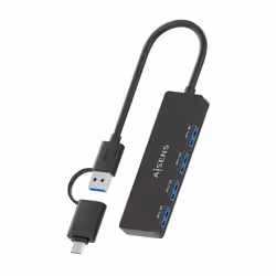 AISENS A109-0987 replicatore di porte e docking station per laptop Cablato USB 3.2 Gen 1 (3.1 Gen 1) Type-A + Type-C Nero - Vista aggiuntiva 3