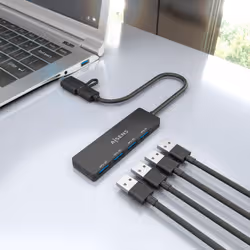 AISENS A109-0987 replicatore di porte e docking station per laptop Cablato USB 3.2 Gen 1 (3.1 Gen 1) Type-A + Type-C Nero - Vista aggiuntiva 5