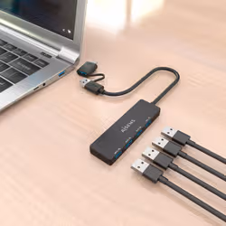 AISENS A109-0987 replicatore di porte e docking station per laptop Cablato USB 3.2 Gen 1 (3.1 Gen 1) Type-A + Type-C Nero - Vista aggiuntiva 6