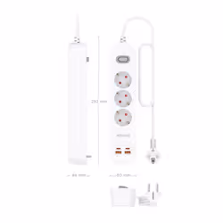 AISENS ASPS-2A2C10-W prolunghe e multiple 1,4 m 3 presa(e) AC Interno Bianco - Vista aggiuntiva 4