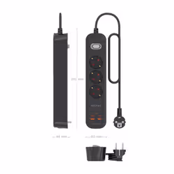 AISENS ASPS-2A2C11-BK prolunghe e multiple 1,4 m 3 presa(e) AC Interno Nero - Vista aggiuntiva 4
