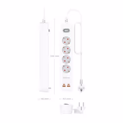 AISENS ASPS-2A2C12-W prolunghe e multiple 1,4 m 4 presa(e) AC Interno Bianco - Vista aggiuntiva 4