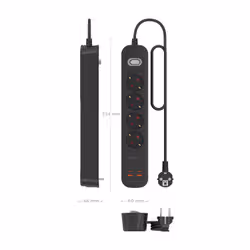 AISENS ASPS-2A2C13-BK prolunghe e multiple 1,4 m 4 presa(e) AC Interno Nero - Vista aggiuntiva 4