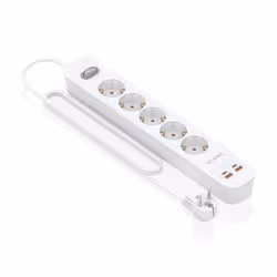 AISENS ASPS-2A2C14-W prolunghe e multiple 1,4 m 5 presa(e) AC Interno Bianco - Vista aggiuntiva 2