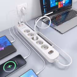 AISENS ASPS-2A2C14-W prolunghe e multiple 1,4 m 5 presa(e) AC Interno Bianco - Vista aggiuntiva 6