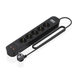 AISENS ASPS-2A2C15-BK prolunghe e multiple 1,4 m 5 presa(e) AC Interno Nero
