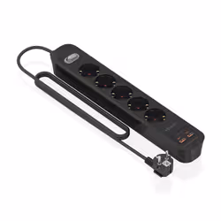 AISENS ASPS-2A2C15-BK prolunghe e multiple 1,4 m 5 presa(e) AC Interno Nero - Vista aggiuntiva 2
