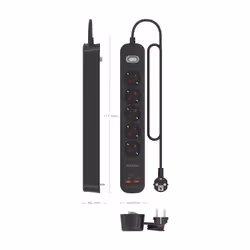 AISENS ASPS-2A2C15-BK prolunghe e multiple 1,4 m 5 presa(e) AC Interno Nero - Vista aggiuntiva 4