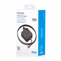 AISENS ASCH-1PD65WL80-BK Caricabatterie per dispositivi mobili Smartphone, Telefono cellulare, Tablet, Console portatile, Universale, Computer portatile Nero AC Ricarica rapida Interno - Vista aggiuntiva 7