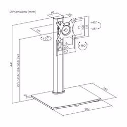 AISENS DT34TSR-457 Supporti a parete per TV 86,4 cm (34") Scrivania Nero - Vista aggiuntiva 7