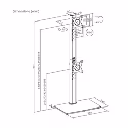 AISENS DT34TSR-459 Supporti a parete per TV 86,4 cm (34") Scrivania Nero - Vista aggiuntiva 7