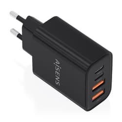 AISENS A110-1028 Caricabatterie per dispositivi mobili Telefono cellulare, Smartphone, Computer portatile, Fotocamera, Tablet, GPS, MP3, MP4, Console portatile, Universale Nero AC Ricarica rapida Interno