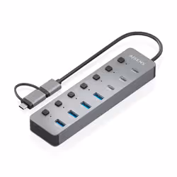 AISENS ASUC-8P043-GR hub di interfaccia USB 3.2 Gen 1 (3.1 Gen 1) Type-A 5000 Mbit/s Grigio - Vista aggiuntiva 2