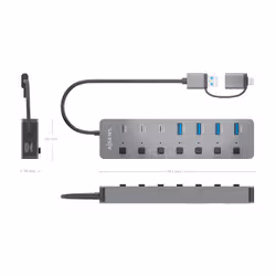 AISENS ASUC-8P043-GR hub di interfaccia USB 3.2 Gen 1 (3.1 Gen 1) Type-A 5000 Mbit/s Grigio - Vista aggiuntiva 4