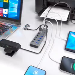 AISENS ASUC-8P043-GR hub di interfaccia USB 3.2 Gen 1 (3.1 Gen 1) Type-A 5000 Mbit/s Grigio - Vista aggiuntiva 5