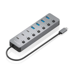 AISENS ASUC-8P044-GR hub di interfaccia USB 3.2 Gen 2 (3.1 Gen 2) Type-C 10000 Mbit/s Grigio
