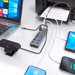 AISENS ASUC-8P044-GR hub di interfaccia USB 3.2 Gen 2 (3.1 Gen 2) Type-C 10000 Mbit/s Grigio - Vista aggiuntiva 5