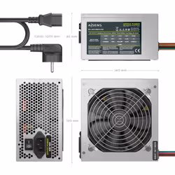 AISENS ASPC-500ATX-PSE alimentatore per computer 500 W 20+4 pin ATX ATX Argento - Vista aggiuntiva 3