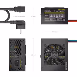 AISENS ASPC-500SFX-PSEBK alimentatore per computer 500 W 20+4 pin ATX SFX Nero - Vista aggiuntiva 3
