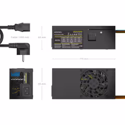 AISENS ASPC-500TFX-PSEBK alimentatore per computer 500 W 20+4 pin ATX TFX Nero - Vista aggiuntiva 3