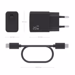 AISENS ASCH-20W1P082-BK Caricabatterie per dispositivi mobili Telefono cellulare, Smartphone, Fotocamera, Universale, Tablet Nero AC Ricarica rapida Interno - Vista aggiuntiva 4