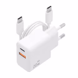 AISENS ASCH-20W2P083-W Caricabatterie per dispositivi mobili Telefono cellulare, Smartphone, Fotocamera, Universale, Tablet Bianco AC Ricarica rapida Interno - Vista aggiuntiva 2