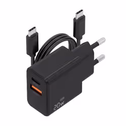 AISENS ASCH-20W2P084-BK Caricabatterie per dispositivi mobili Telefono cellulare, Smartphone, Fotocamera, Universale, Tablet Nero AC Ricarica rapida Interno - Vista aggiuntiva 2