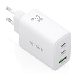 AISENS ASCH-67W3P086-W Caricabatterie per dispositivi mobili Telefono cellulare, Smartphone, Fotocamera, Universale, Tablet, MP3, MP4, GPS, Console portatile Bianco AC Ricarica rapida Interno