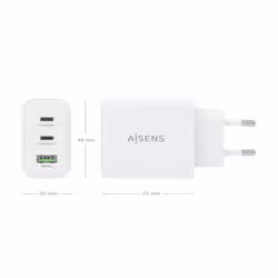AISENS ASCH-67W3P086-W Caricabatterie per dispositivi mobili Telefono cellulare, Smartphone, Fotocamera, Universale, Tablet, MP3, MP4, GPS, Console portatile Bianco AC Ricarica rapida Interno - Vista aggiuntiva 4
