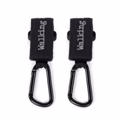 Walking Mum Set di 2 ganci per passeggino Eco Mum Black, Gancio, Cotone, Nero, Monocromatico, Passeggino, 15 kg