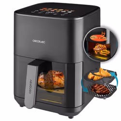 Cecotec Cecofry&Grill Duoheat 4000, Friggitrice ad aria calda, 4 L, 40 °C, 200 °C, Singolo, Nero