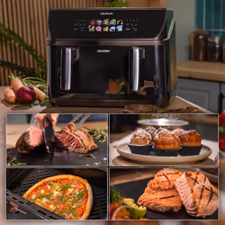 Cecotec Cecofry&Grill Duoheat 10000 Doppia 10 L Indipendente 2800 W Friggitrice ad aria calda Nero - Vista aggiuntiva 8